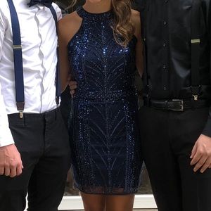 Navy Sequined Dress